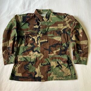 Army BDU Chore Coat Large Long 8415 01 084 1650 Gorpcore Woodland Military